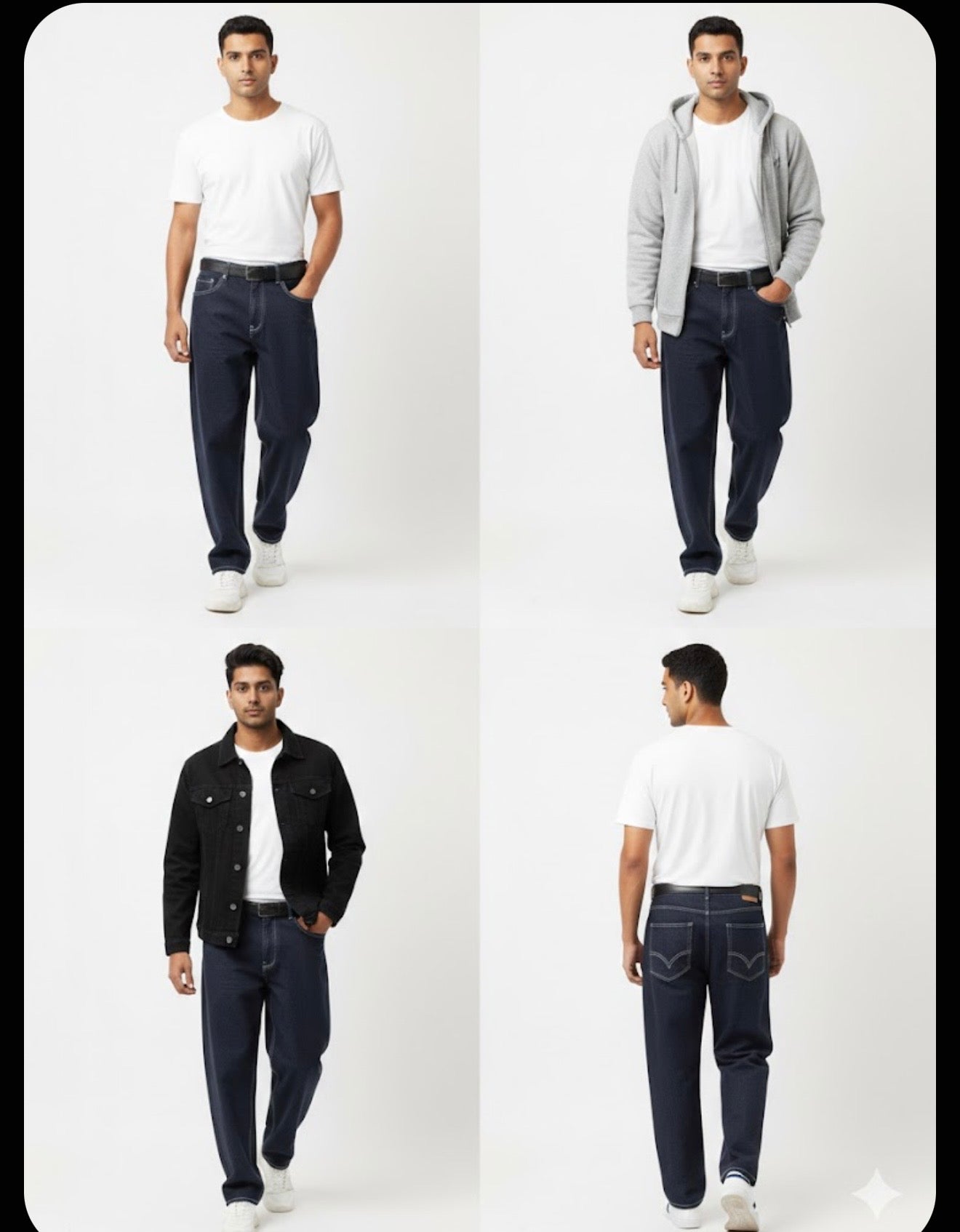 Relaxed Fit Dark Blue Denim